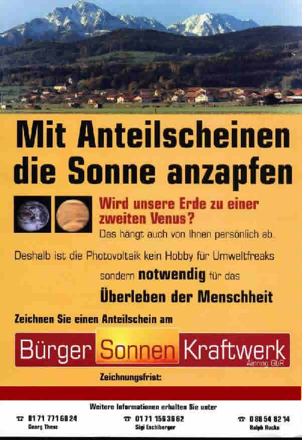 mit Anteilscheinen die Sonne anzapfen