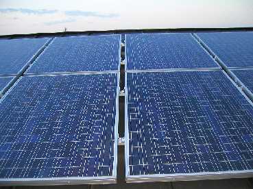 Die PV-Module gl&auml;nzen im Abendlicht